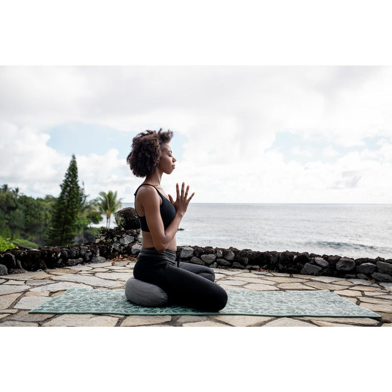 Yoga Meditation Zafu Cushion Mottled Grey Domyos By Decathlon