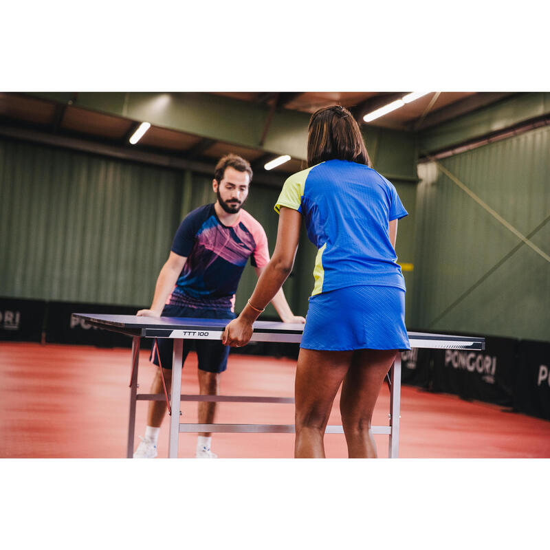 Tafeltennistafel / pingpongtafel indoor TTT 100 blauw