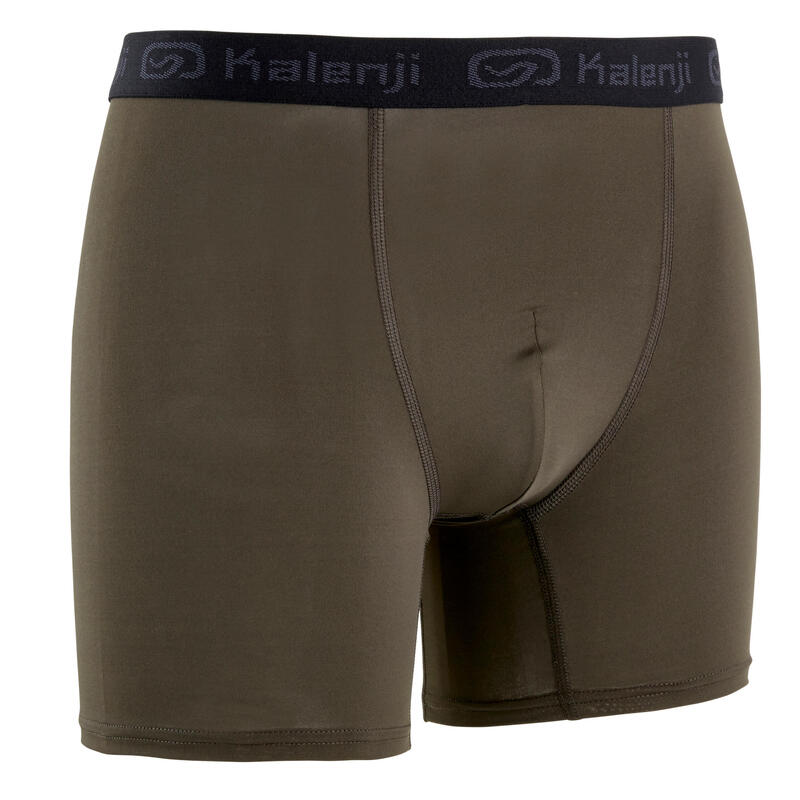 Ademende boxershort voor hardlopen heren microvezel brons