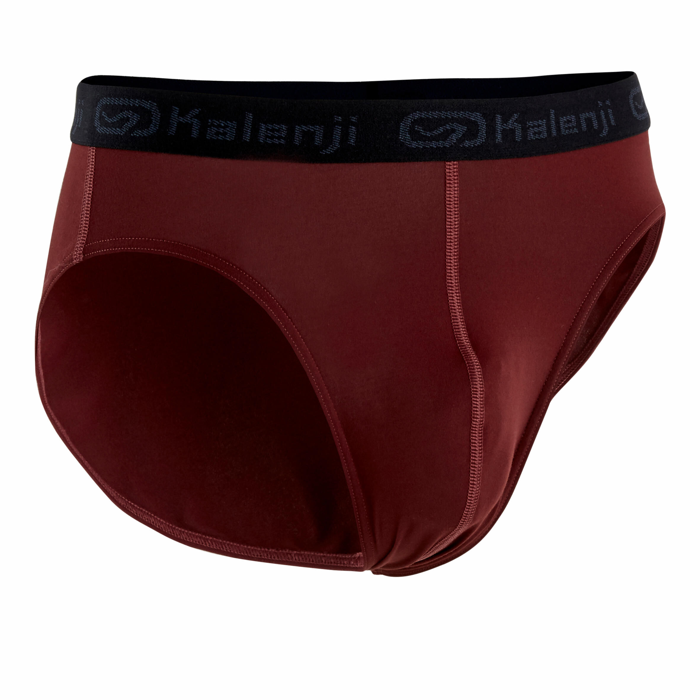 KALENJI MEN'S BREATHABLE RUNNING BRIEFS - DARK BURGUNDY