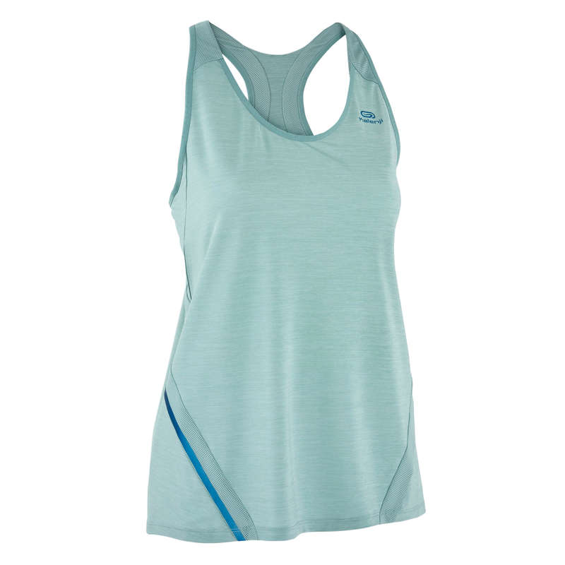 KALENJI RUN LIGHT WOMEN'S RUNNING TANK TOP - KHAKI