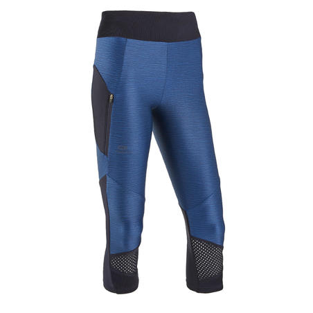 Legging court running respirant femme - Dry+ Feel bleu