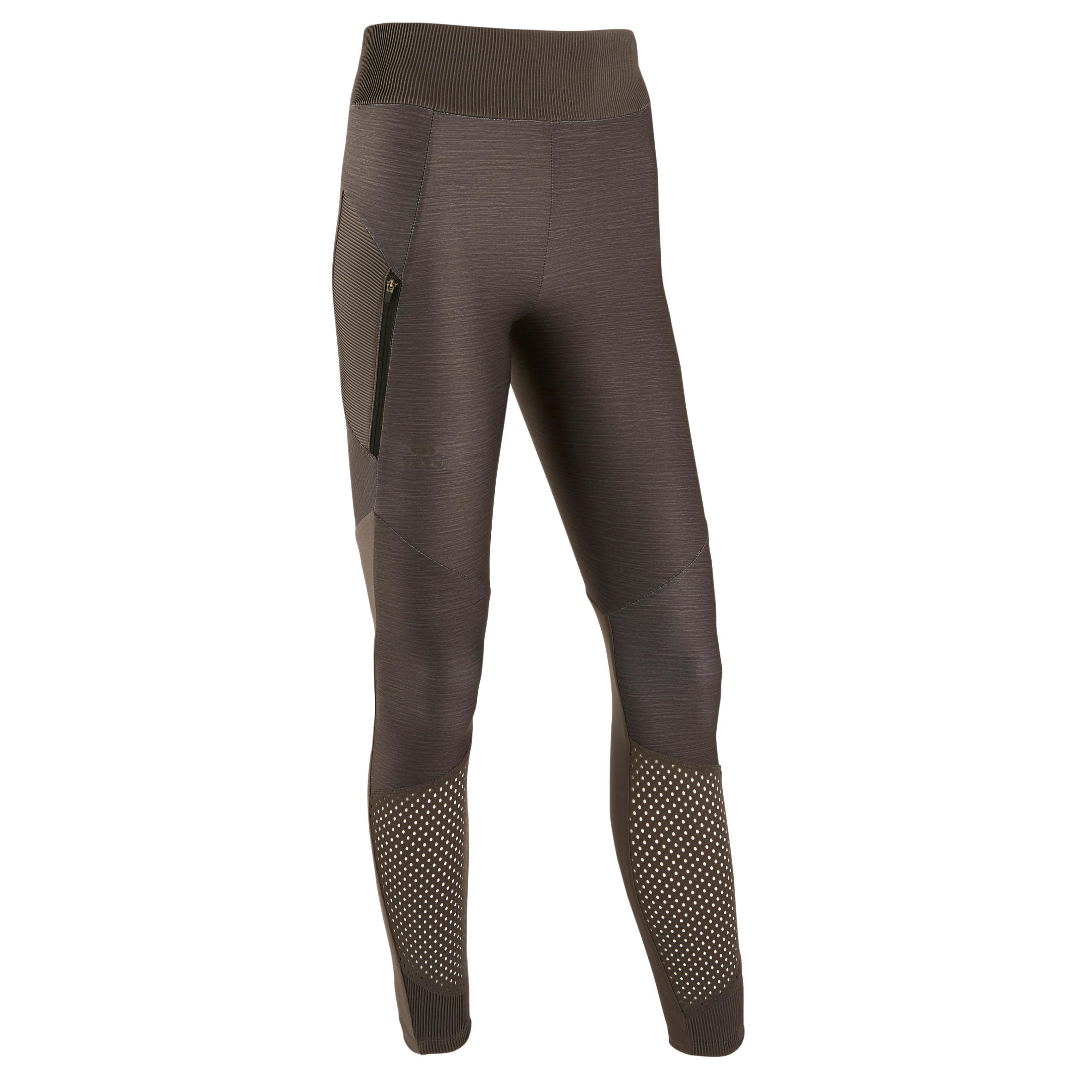 Legging long running respirant femme Dry Feel gris Decathlon