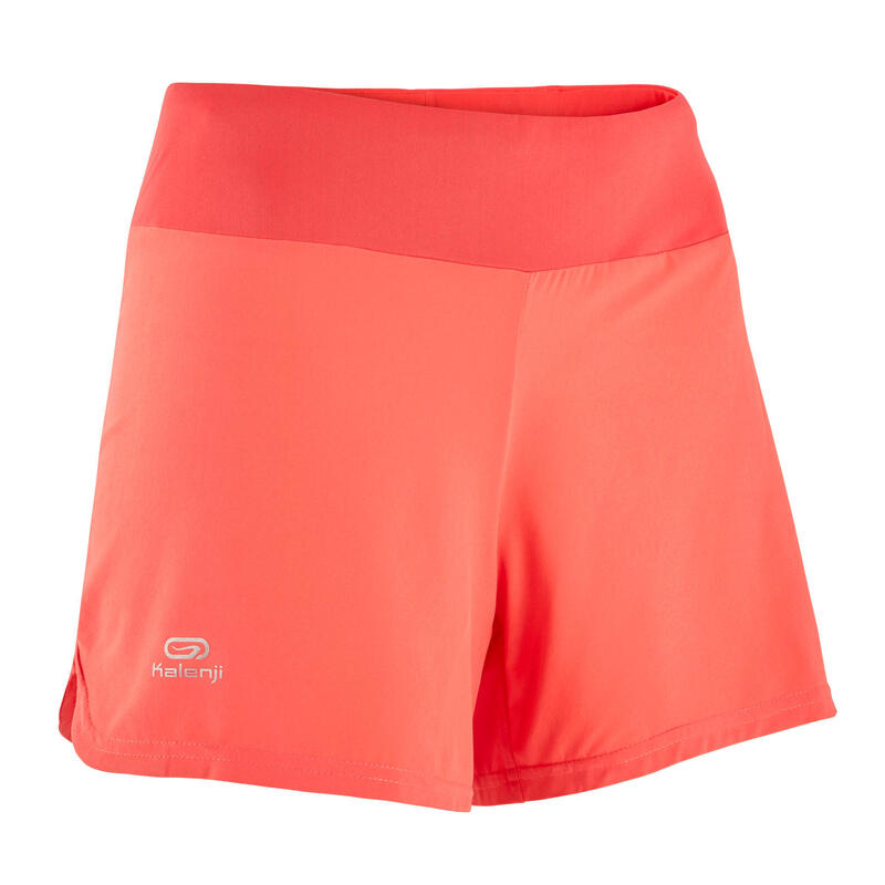 SPODENKI DO BIEGANIA DAMSKIE RUN DRY RÓŻOWO-KORALOWE
