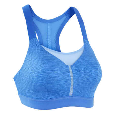 COMFORT RUNNING BRA - MOTTLED BLUE - Decathlon