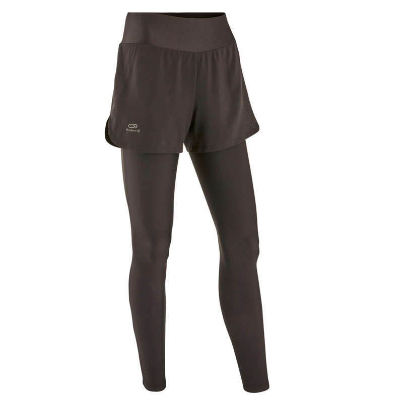 REGULAR WOMAN JOG WARM/MILD WHTR CLOTHES Clothing - RUN DRY+ 2-IN-1 SHORTS/TIGHTS KALENJI - Bottoms