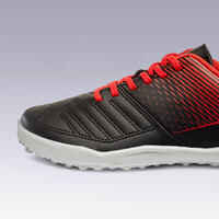 حذاء طويل لكرة القدمAgility 100  للأرضيات الصلبة- أسود/أحمر