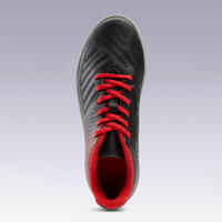 حذاء طويل لكرة القدمAgility 100  للأرضيات الصلبة- أسود/أحمر