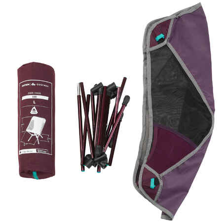 LOW FOLDING CAMPING CHAIR MH500 - PLUM