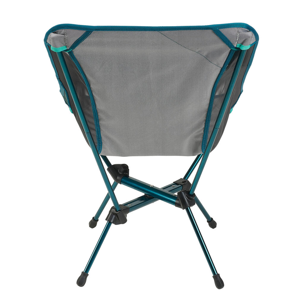 CHAISE BASSE PLIANTE DE CAMPING MH500 GRIS