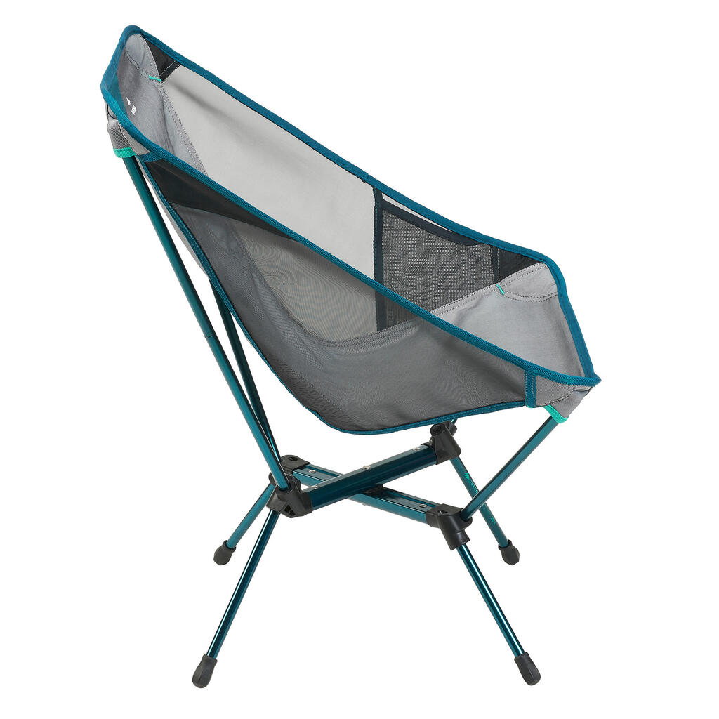 CHAISE BASSE PLIANTE DE CAMPING MH500 GRIS