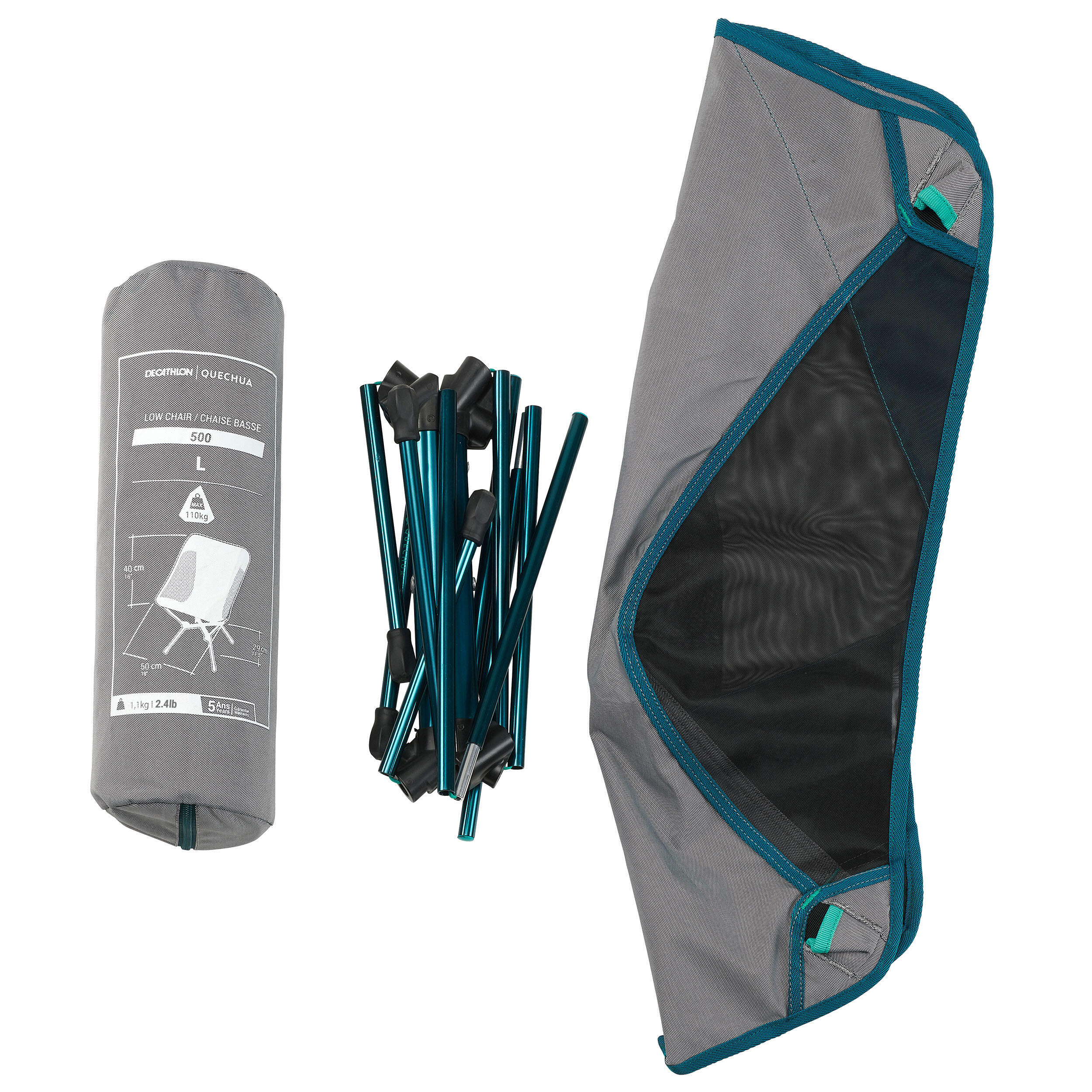 

Folding Camping Chair MH500 - Grey -  By QUECHUA | Decathlon