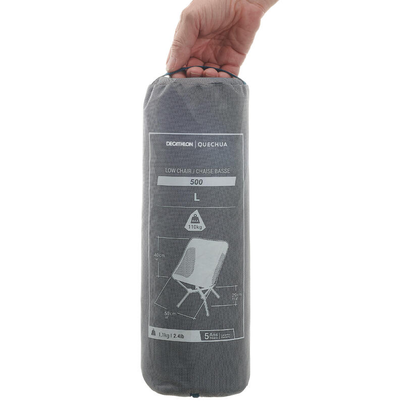 CHAISE BASSE DE CAMPING 500 M - PLIANTE ET COMPACTE