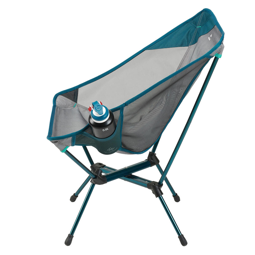 SILLA BAJA PLEGABLE DE CAMPING MH500 GRIS 