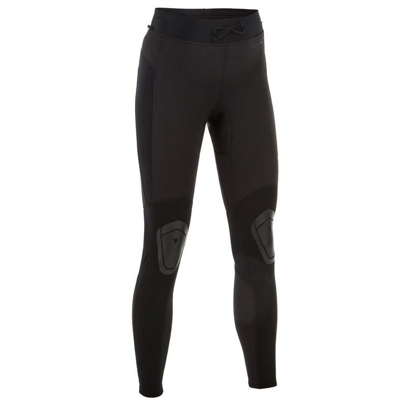 900 women's anti-UV neoprene black surfing leggings - Decathlon