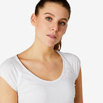 Nyamba T-shirt voor pilates en lichte gym dames 500 slim fit