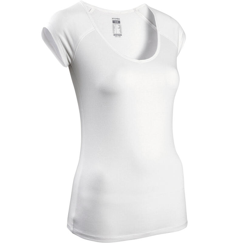 T-Shirt Slim 500 Femme Blanc