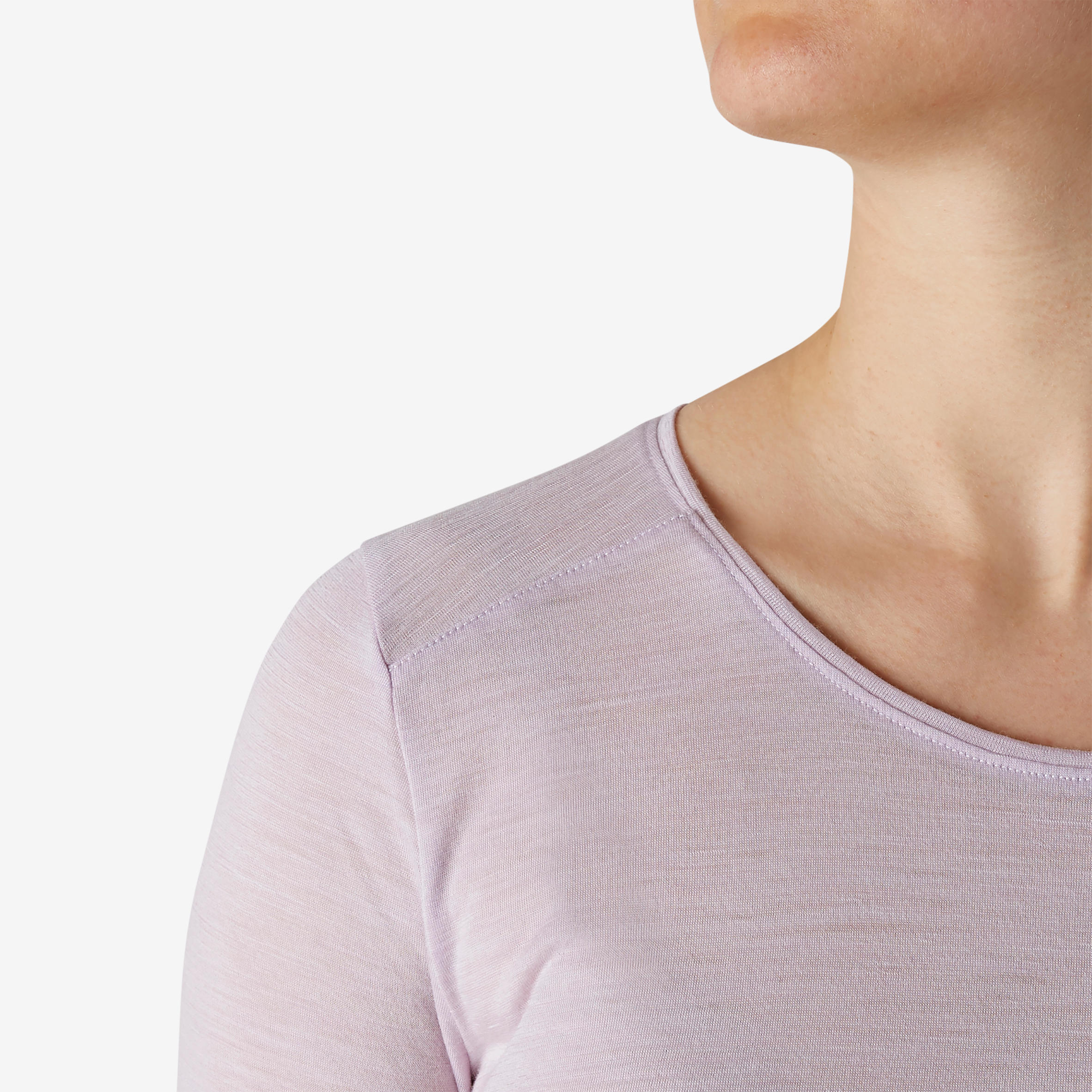 Women's Long-Sleeved Wool Pilates & Gentle Gym Sport T-Shirt - Purple 5/7