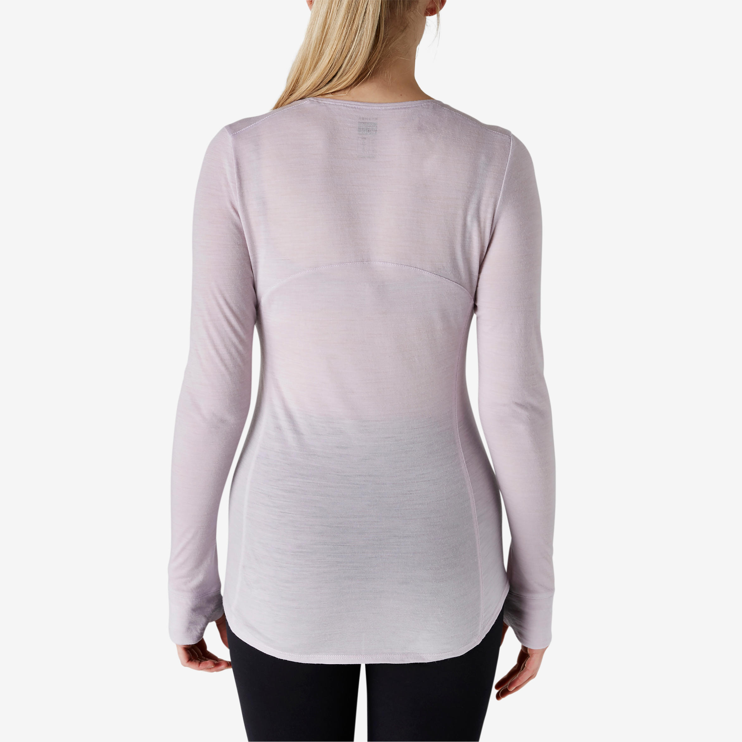 Women's Long-Sleeved Wool Pilates & Gentle Gym Sport T-Shirt - Purple 4/7