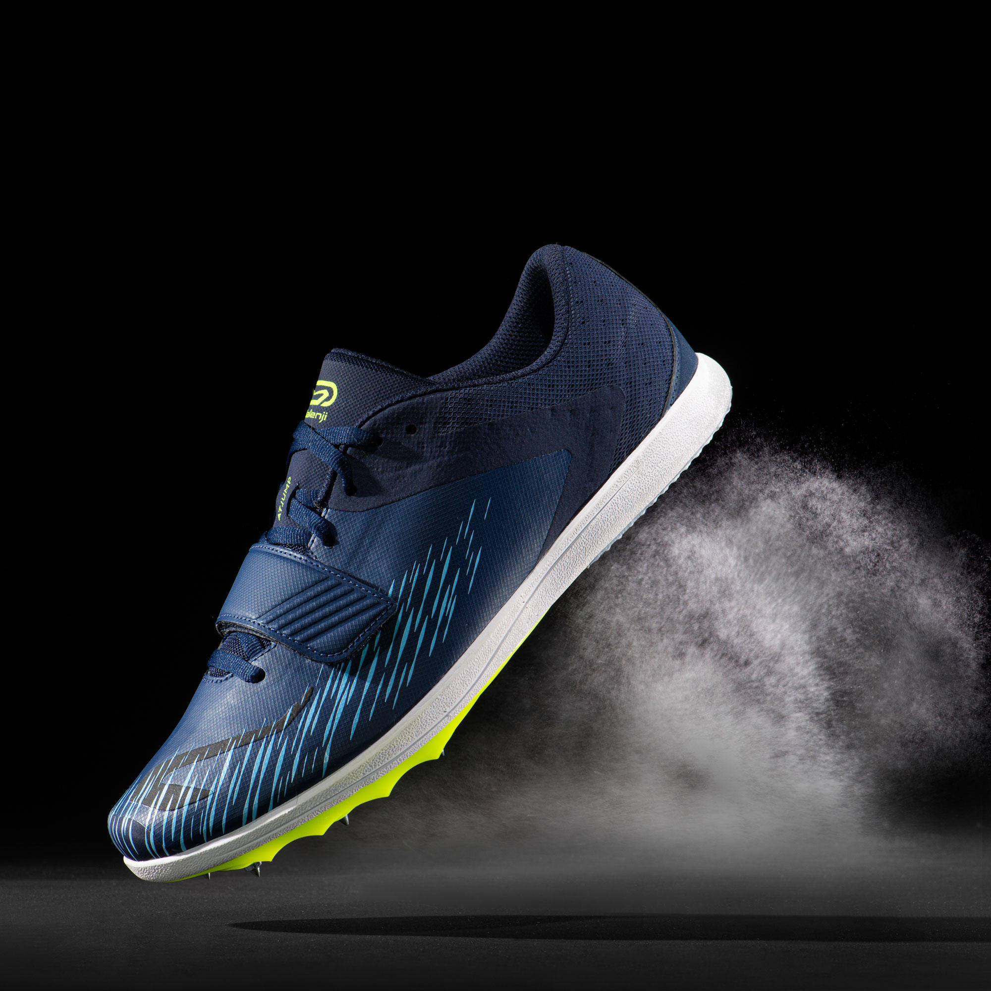 Scarpe chiodate atletica AT JUMP azzurro-giallo KALENJI | DECATHLON