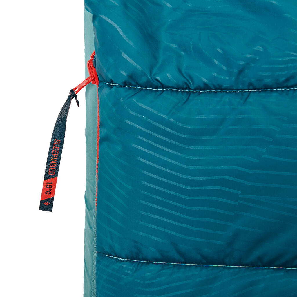 SAC DE COUCHAGE 2 EN 1 - SLEEPIN BED MH500 15°C L BLEU