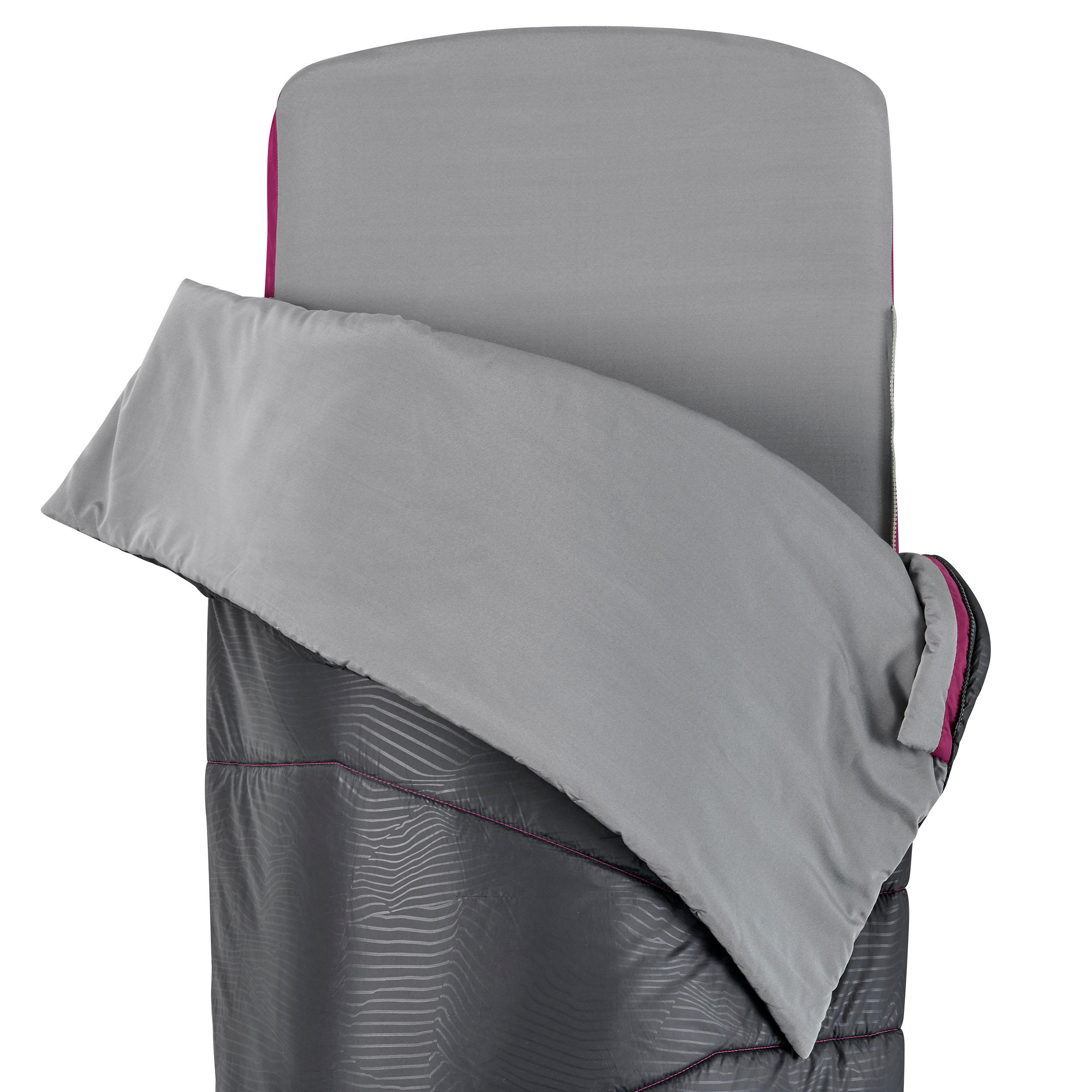 SAC DE COUCHAGE 2 EN 1 - SLEEPIN BED MH500 15°C L PRUNE 12/14