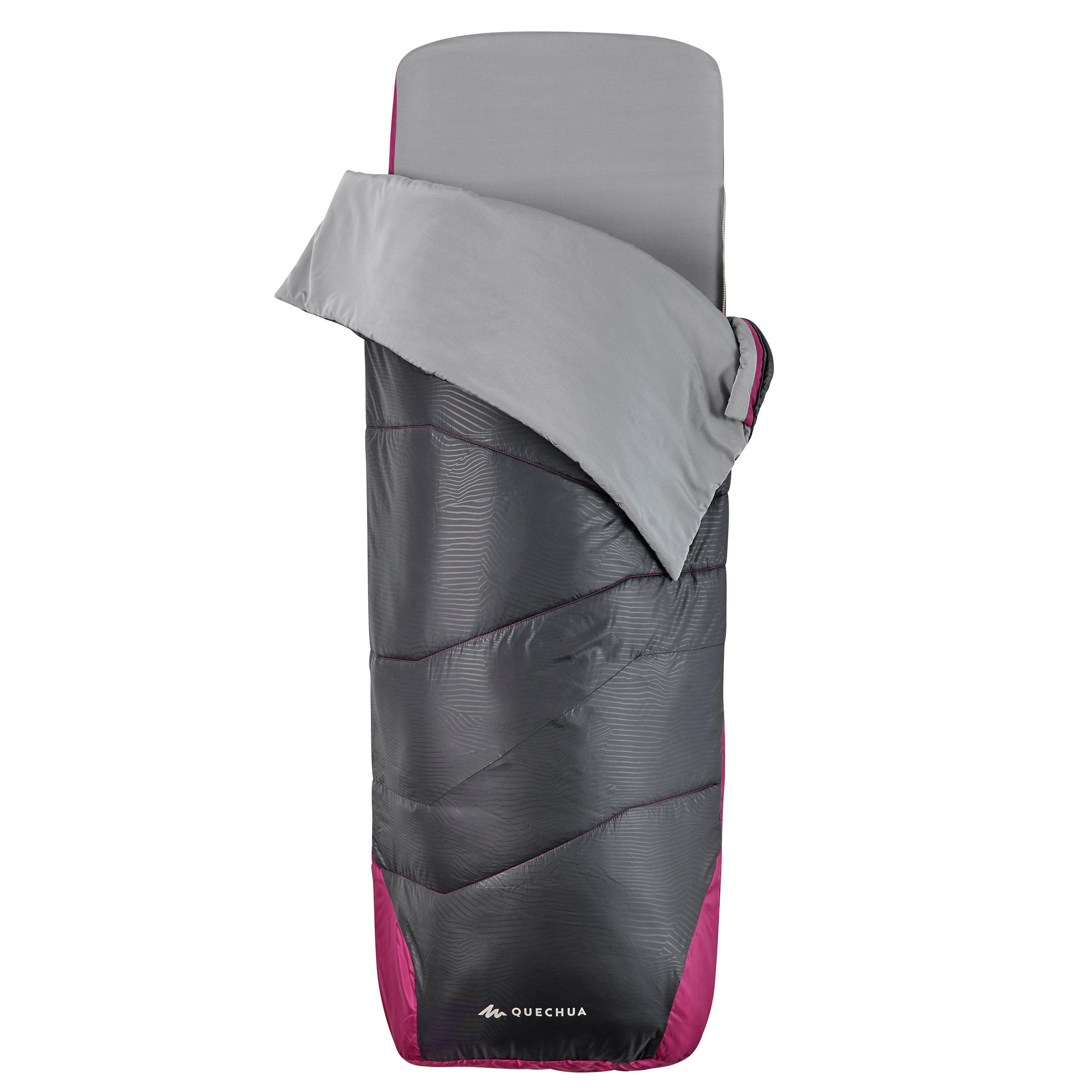 SAC DE COUCHAGE 2 EN 1 - SLEEPIN BED MH500 15°C L PRUNE 9/14