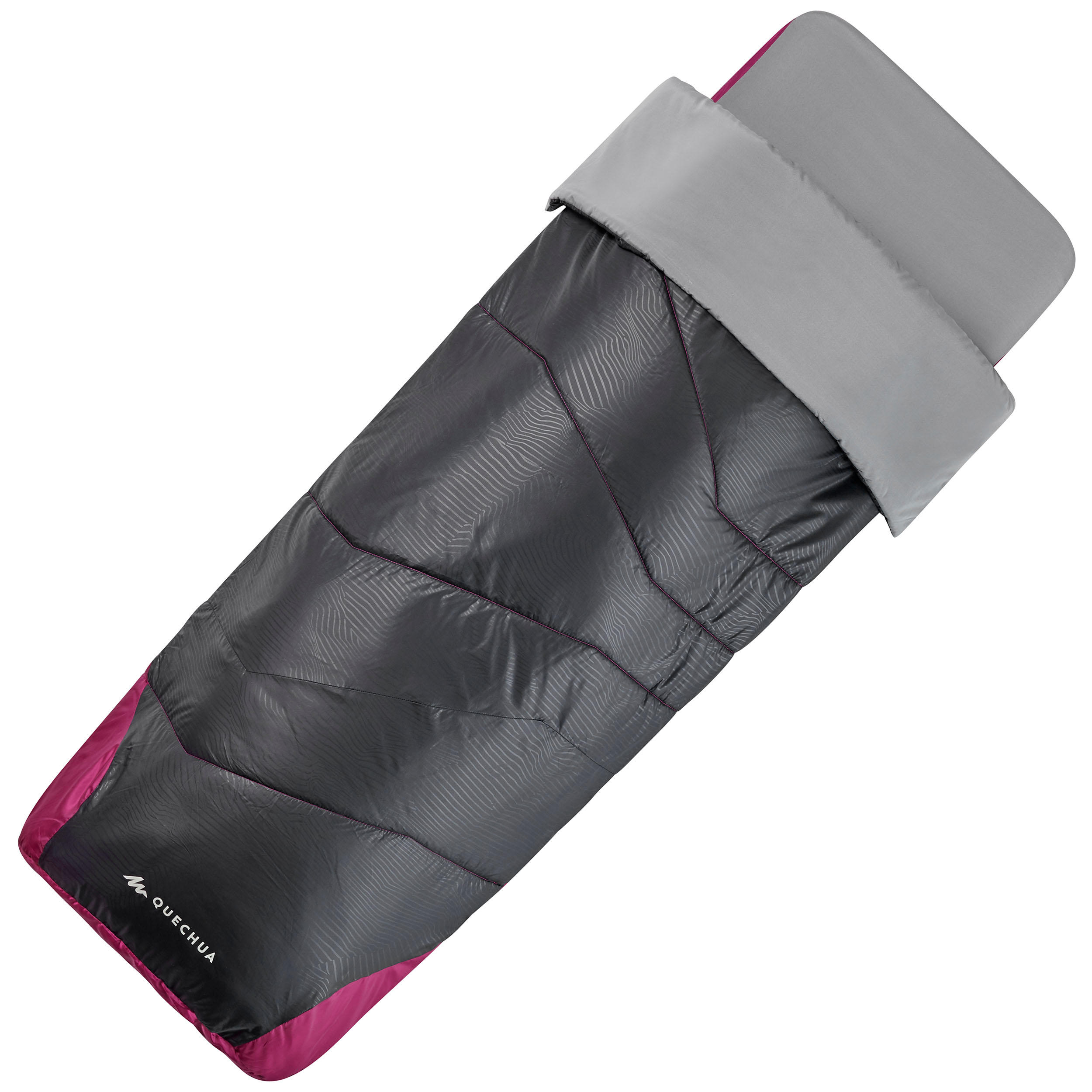 SAC DE COUCHAGE 2 EN 1 - SLEEPIN BED MH500 15°C L PRUNE 8/14