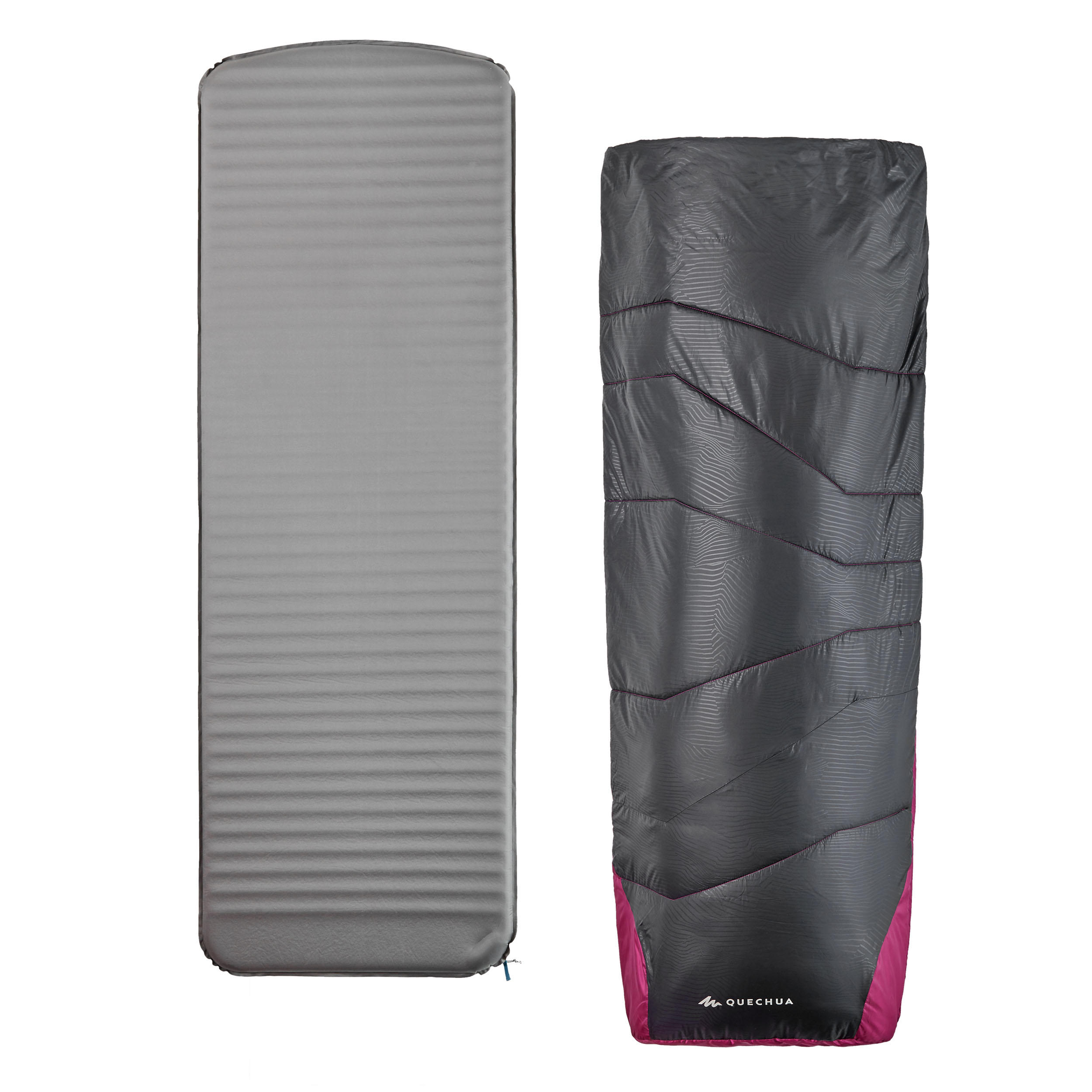SAC DE COUCHAGE 2 EN 1 - SLEEPIN BED MH500 15°C L PRUNE 6/14