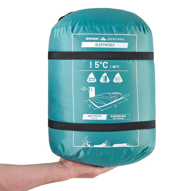 Saco de 5 ºC confort con aislante integrado Sleepin Bed MH500 L | Decathlon