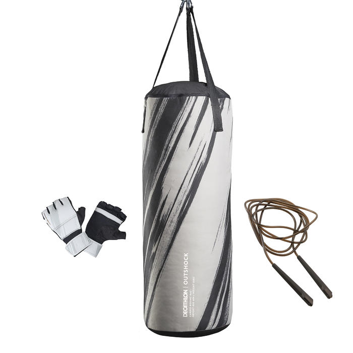 Nuevo Kit De Cardio Boxing Saco Mitones De Pegada Cuerda Para