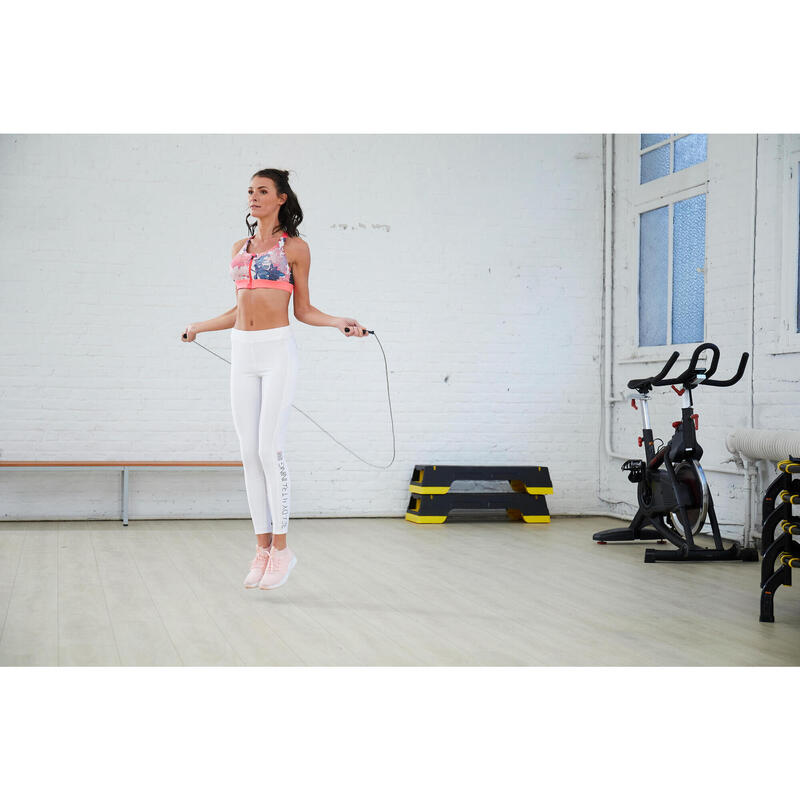 Leggings de Cardio-training com Bolso para Telemóvel Branco