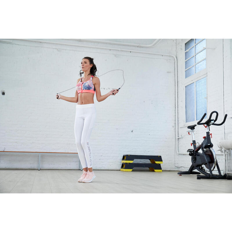 Leggings de Cardio-training com Bolso para Telemóvel Branco