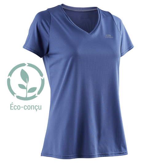 TEE SHIRT JOGGING RUN DRY FEMME  BLEU
