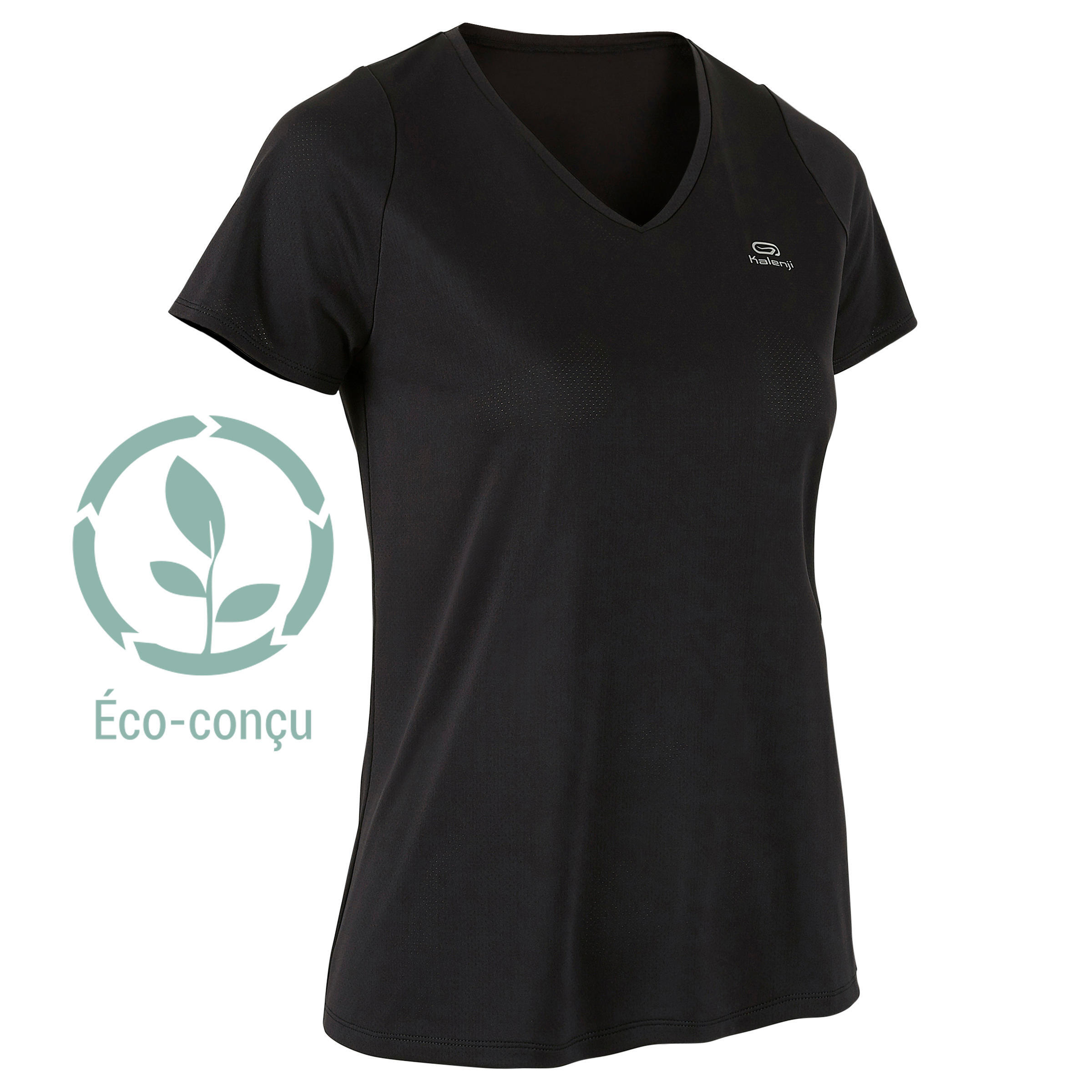 Women's breathable short-sleeved running T-shirt Dry - black