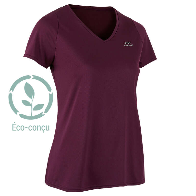 KALENJI Run Dry Women's Running Tshirt Plum Decathlon