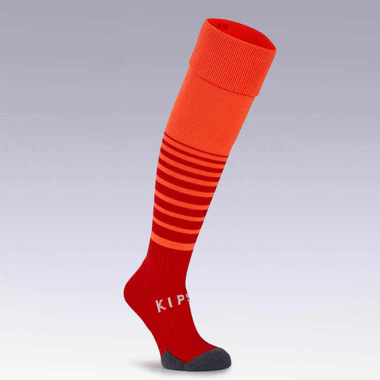 Kids' Football Socks F500 Neon Orange Decathlon
