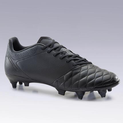 Chaussure de football adulte terrain gras Agility 540 cuir SG noir