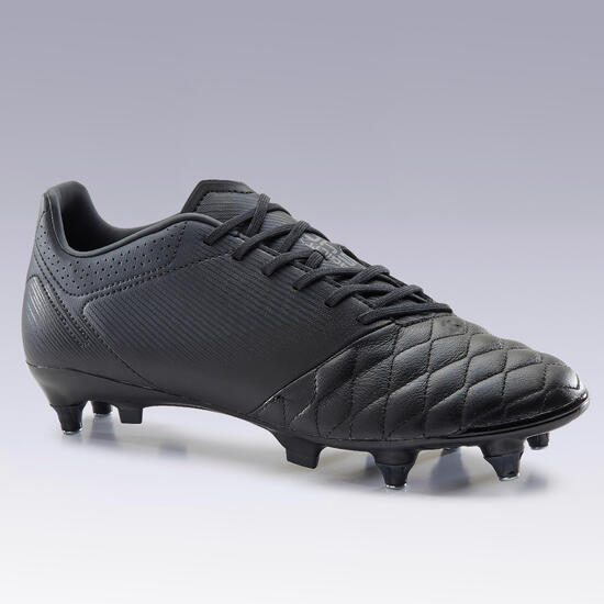 Chaussure de football adulte terrain gras Agility 540 cuir SG noir