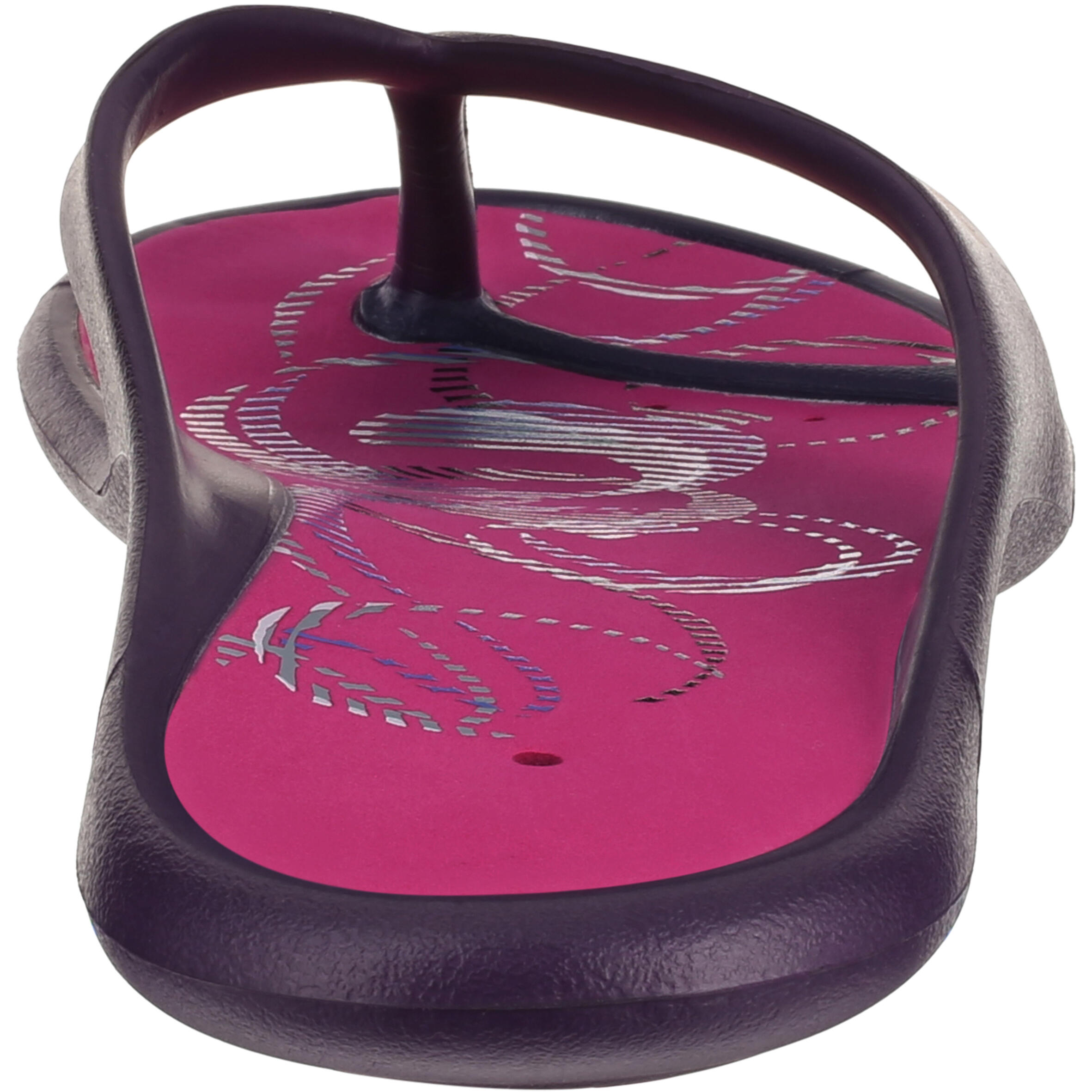 Women's pool flip-flops - Purple Printed 8/10