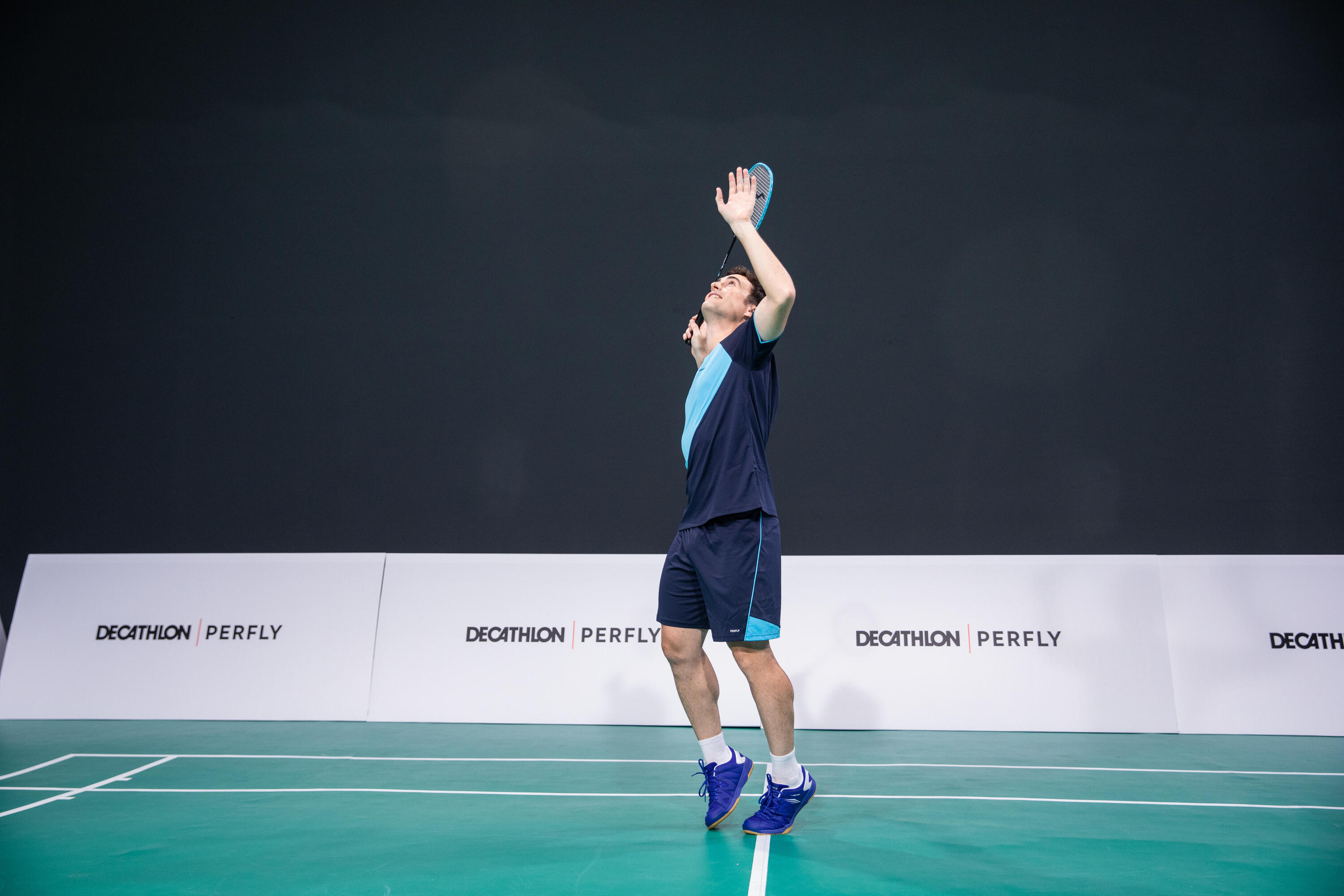 PÁNSKÉ BADMINTONOVÉ BOTY BS530 MODRÉ 28/29