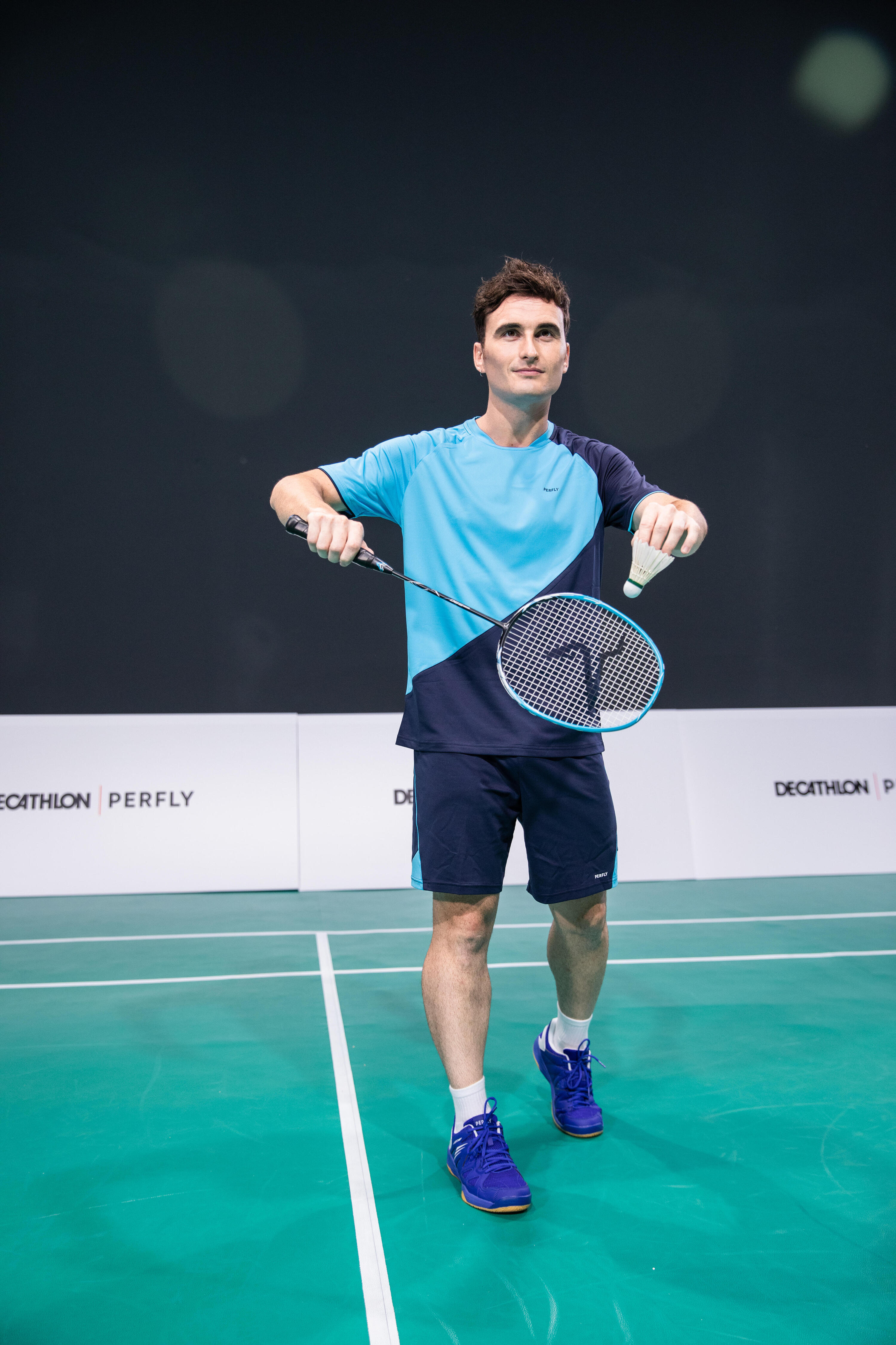 PÁNSKÉ BADMINTONOVÉ BOTY BS530 MODRÉ 26/29