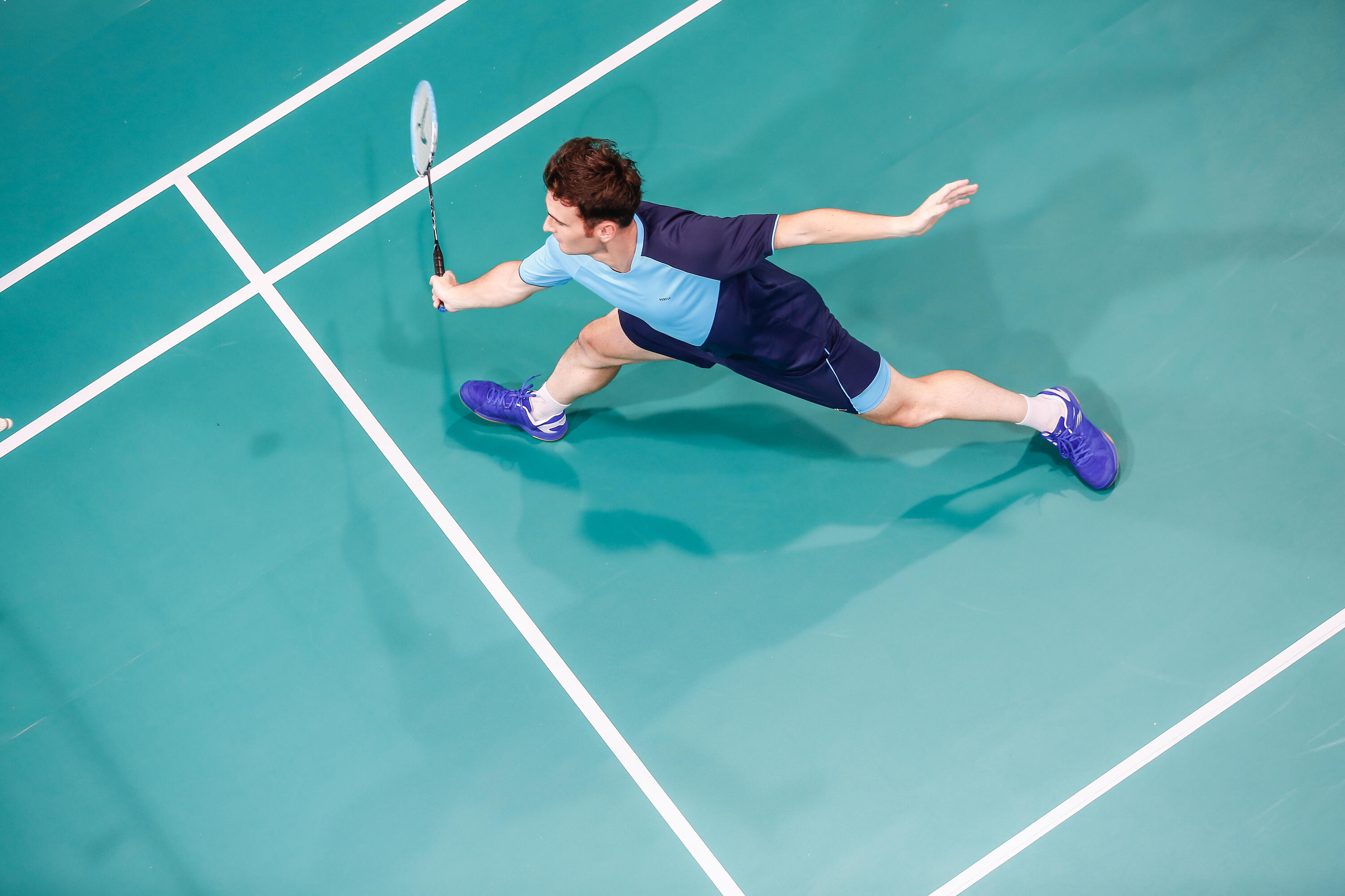 PÁNSKÉ BADMINTONOVÉ BOTY BS530 MODRÉ 25/29
