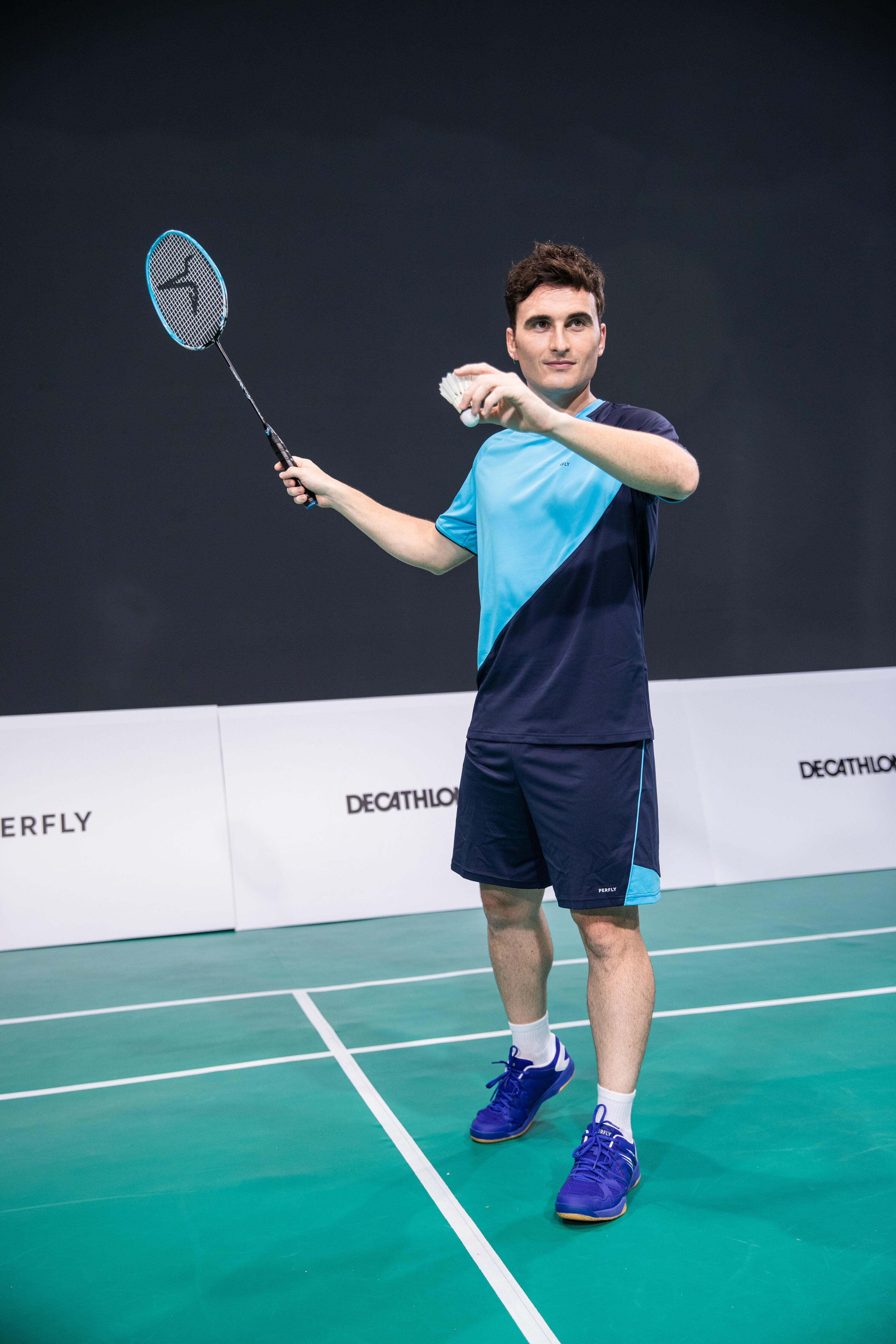 PÁNSKÉ BADMINTONOVÉ BOTY BS530 MODRÉ 23/29