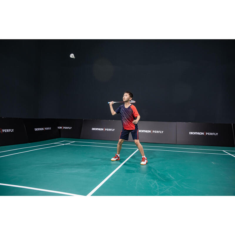 Şort Badminton 560 Bleumarin/Roșu Copii