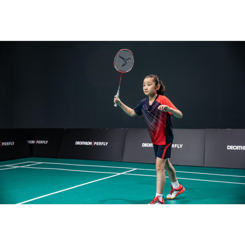 Şort Badminton 560 Bleumarin/Roșu Copii