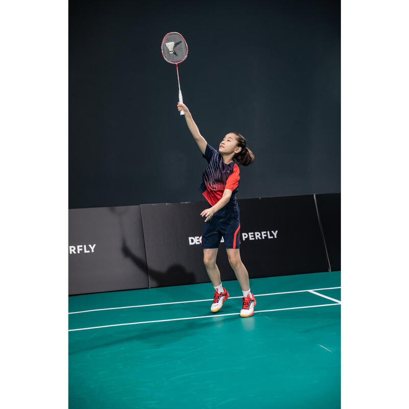 Şort Badminton 560 Bleumarin/Roșu Copii