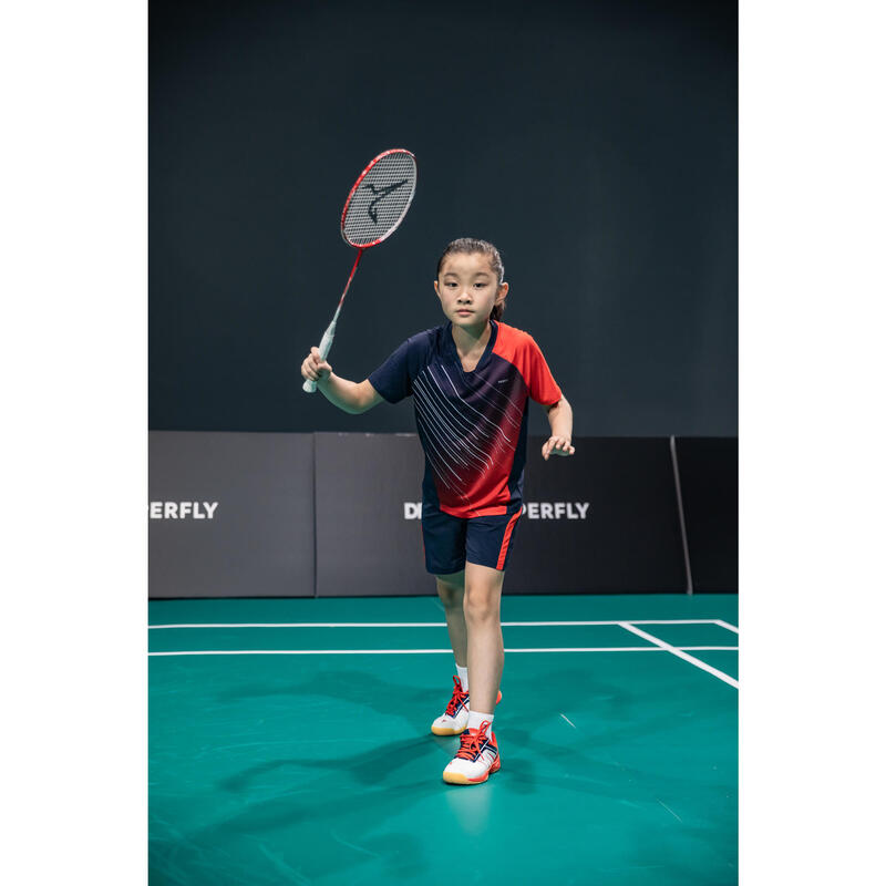 Şort Badminton 560 Bleumarin/Roșu Copii