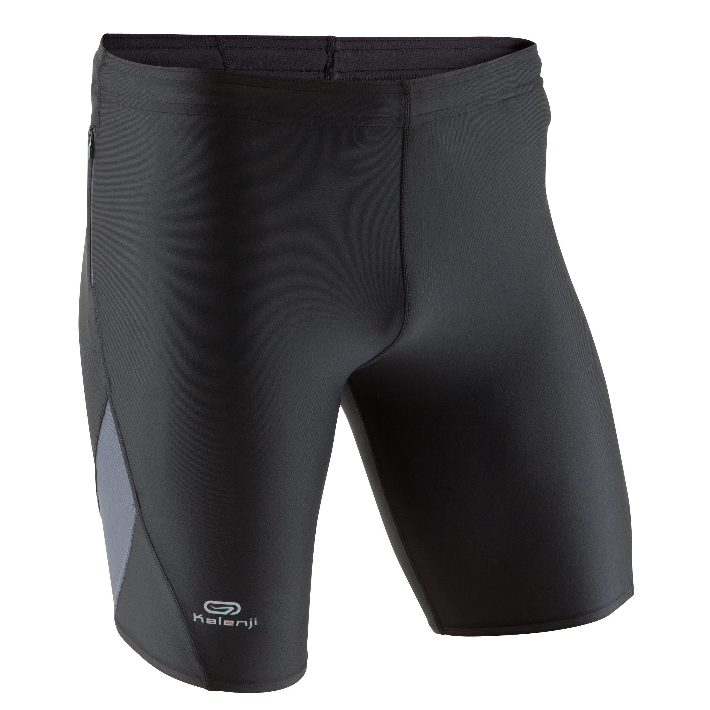 KALENJI Elio Men's Running Tight Shorts - Black/Grey