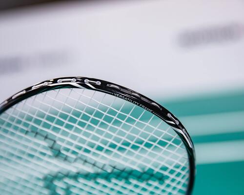 Close up of a badminton racket